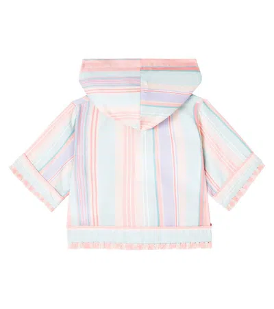 Zimmermann Cascadian Kids Hooded Top Multi Stripe Color In Nude