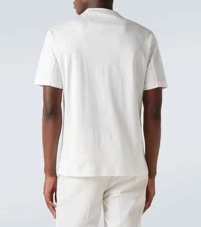Brunello Cucinelli Men Cotton Jersey Crew-neck T-shirt With Logo And Faux-layering In White