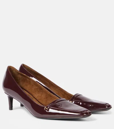Khaite Bordeaux Calf Leather Heeled Shoes In Burgundy