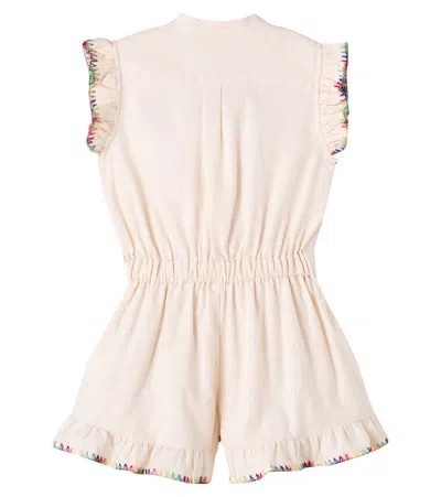 Zimmermann Kid - Lucky Frill Playsuit In Neutral
