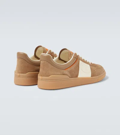 Valentino Upvillage Low-top Suede Sneakers In Brown