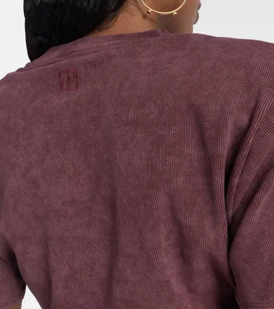 Magda Butrym Cropped Knotted T-shirt In Burgundy