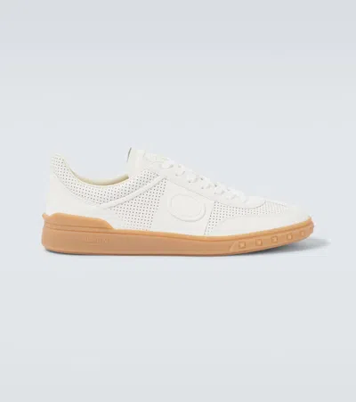 Valentino Garavani Nappa Leather Upvillage Round Toe Sneakers In White