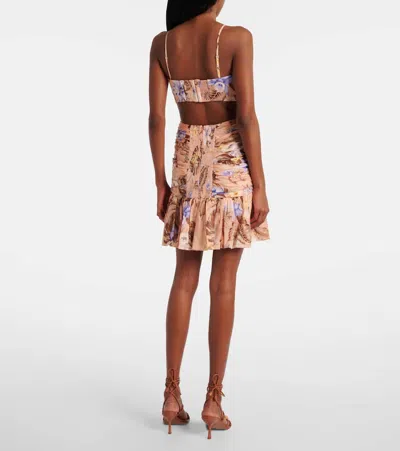 Zimmermann Coco Bow Front Mini Dress In Multi