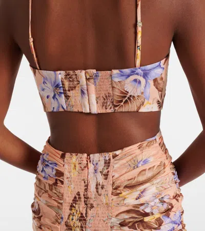 Zimmermann Coco Bow Front Mini Dress In Multi