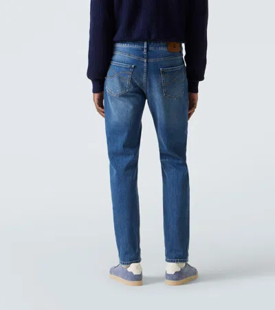 Brunello Cucinelli Relaxed-fit Denim Trousers With Rolled Cuffs In Blue