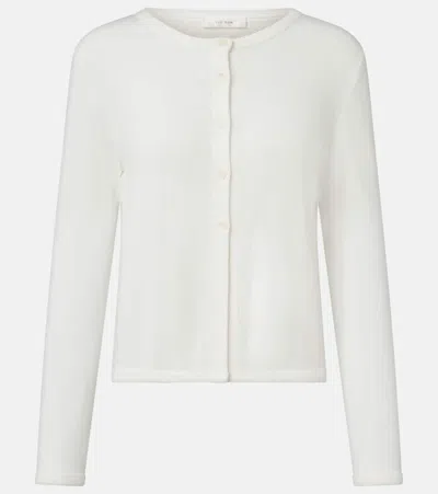 The Row Gretas Cotton Cardigan In White