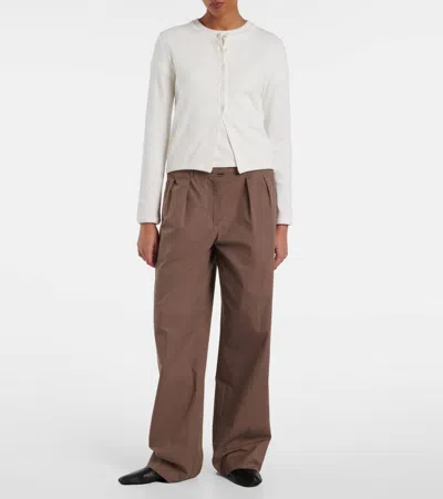 The Row Gretas Cotton Cardigan In White
