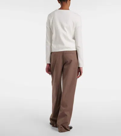 The Row Gretas Cotton Cardigan In White