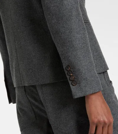 Brunello Cucinelli Wool And Cashmere Blazer In Gray