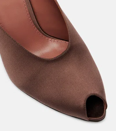 Paris Texas 125mm Satin Heeled Sandals In Brown