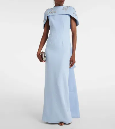 缀饰披肩长礼服