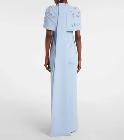 缀饰披肩长礼服