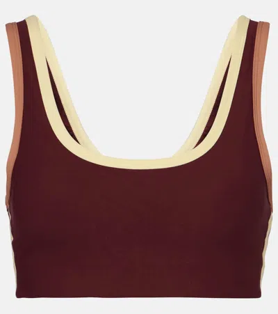 The Upside Samara Bowie Contrast Trim Sports Bra In Pink