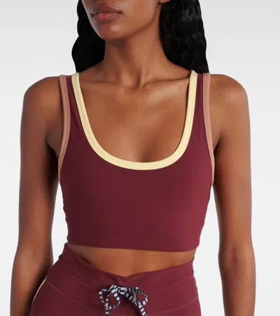 The Upside Samara Bowie Contrast Trim Sports Bra In Pink
