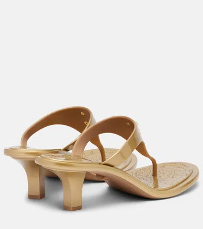 Versace Alia 55 Metallic Thong Sandals In Multi