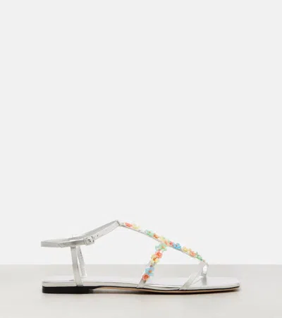 Jimmy Choo Daisy Sandals In Silver Nappa Leather In Metallic