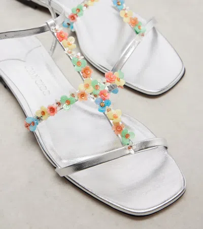 Jimmy Choo Daisy Sandals In Silver Nappa Leather In Metallic