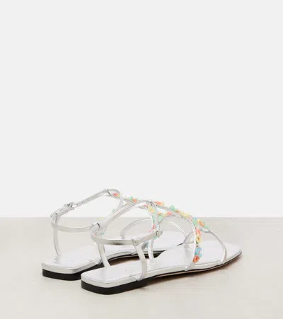 Jimmy Choo Daisy Sandals In Silver Nappa Leather In Metallic