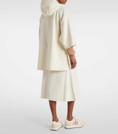 Moncler Virgin Wool Blend Cape In Nude