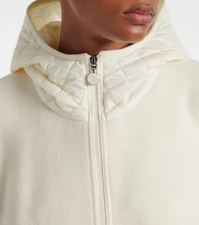 Moncler Virgin Wool Blend Cape In Nude