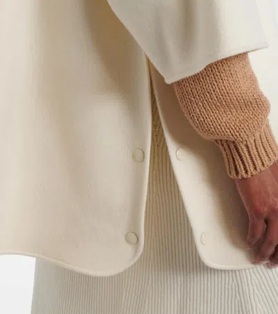 Moncler Virgin Wool Blend Cape In Nude