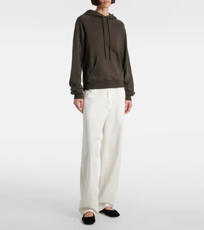 The Row Timia Sweatshirt In Cotton And Cashmere In Green