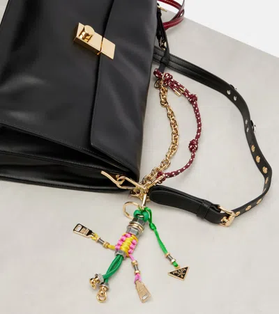 Prada Soft Sound Large Leather Shoulder Bag With Charms