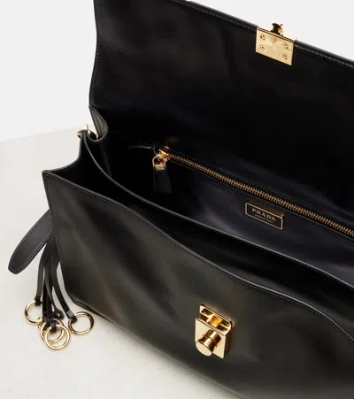 Prada Soft Sound Large Leather Shoulder Bag With Charms