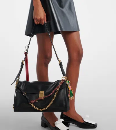 Prada Soft Sound Large Leather Shoulder Bag With Charms