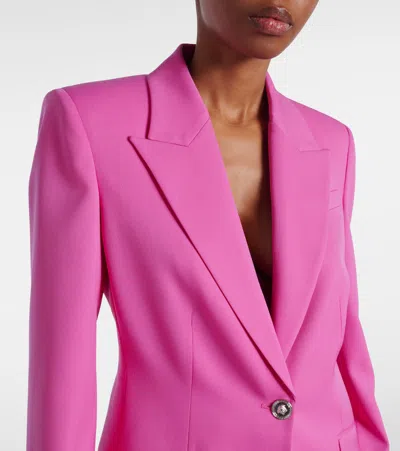 Versace Wool Gabardine Single-breasted Informal Jacket In Pink