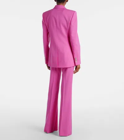 Versace Wool Gabardine Single-breasted Informal Jacket In Pink