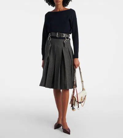 Prada Soft Sound Small Leather Shoulder Bag With Charms In White