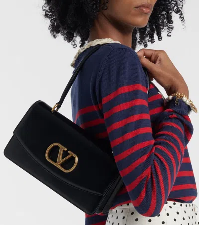 Valentino Vain Bag With Handle In Leather In Black