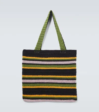 Bode Harbor Stripe Crochet Cotton Tote Bag