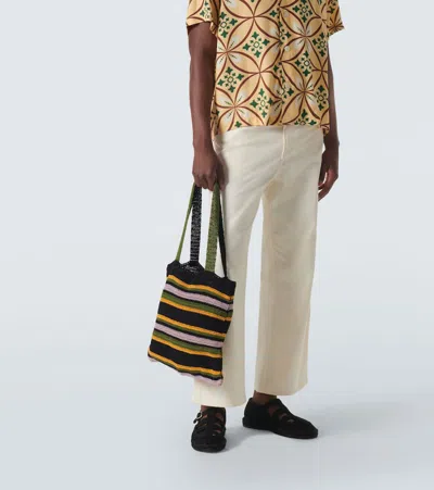Bode Harbor Stripe Crochet Cotton Tote Bag