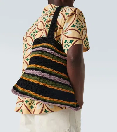 Bode Harbor Stripe Crochet Cotton Tote Bag