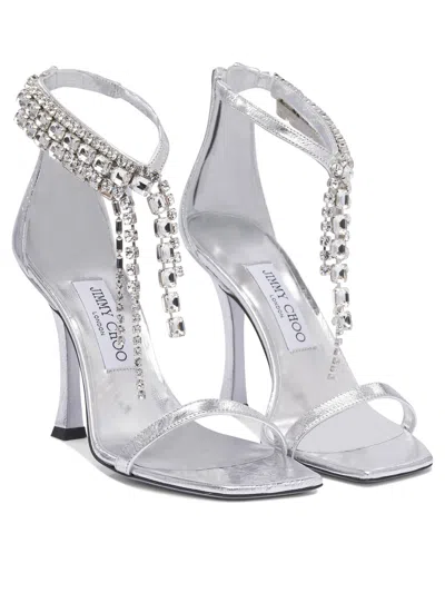 Jimmy Choo 100mm Verity Crystal-embellished Sandals In White