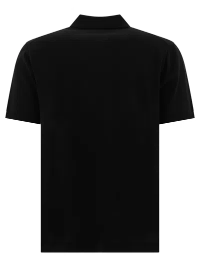 Beams Cotton Polo Shirt In Black