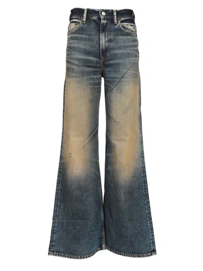 Acne Studios Womens Dark Blue 2023 Wide-leg Denim Jeans In Blue