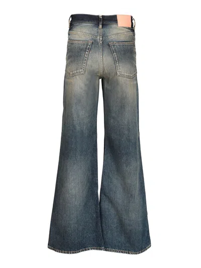 Acne Studios Womens Dark Blue 2023 Wide-leg Denim Jeans In Blue