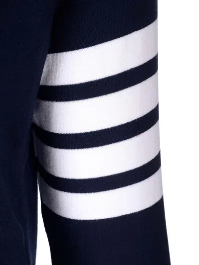 Thom Browne 4-bar Zip-up Hoodie In Blue