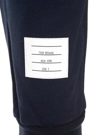 Thom Browne Pantalone Jogging Con Stampa 4bar Stripe In Blue