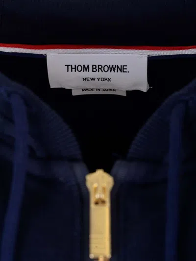 Thom Browne 4-bar Zip-up Hoodie In Blue