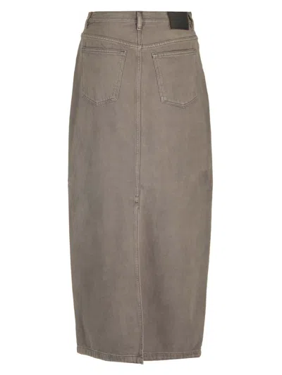 Acne Studios Gray Faded Denim Maxi Skirt In Gray
