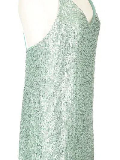 The Nina Studio Woman Midi Dress Light Green Size M Polyester In Silver