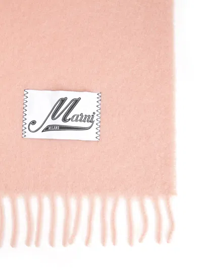 Marni Sciarpa In Misto Alpaca Rosa Scuro  Donna In Pink