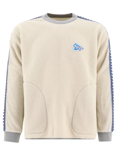 And Wander Textured Fleece Sweater With Contrasting Accents