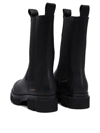 Copenhagen Black Ankle Boots With Elastic Side Panels In Black