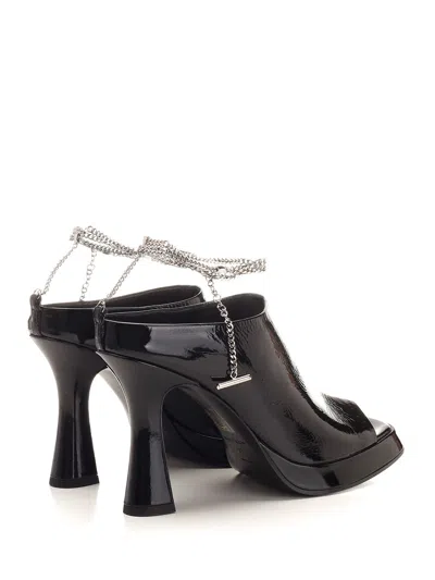 Alexander Mcqueen Ankle Chain Strap Sandals Black